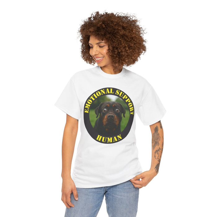 Emotional Support Human T-Shirt — Cute Rottweiler Pet Lover Tee