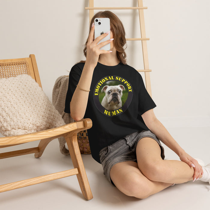 Emotional Support Human T‑Shirt — Cute Bulldog Therapy Tee