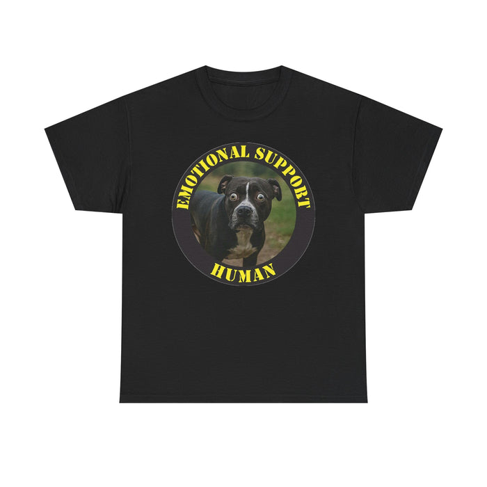 Emotional Support Human T-Shirt — Funny Dog Photo Tee for Pet Lovers
