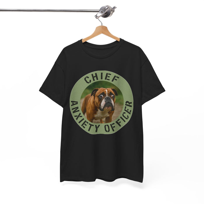 Chief Anxiety Officer T-Shirt — Cute Dog Graphic Tee for Dog Lovers