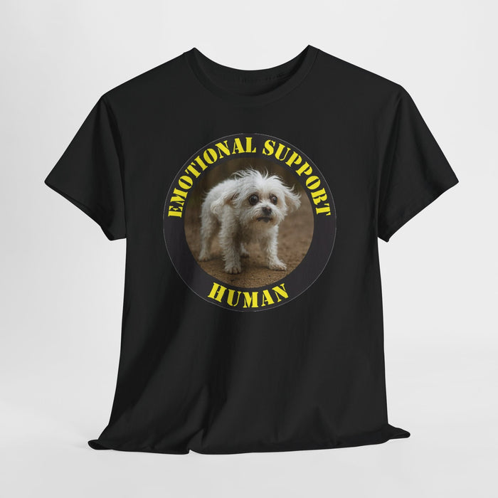 Emotional Support Human T-Shirt — Cute Dog Badge Tee for Pet Lovers