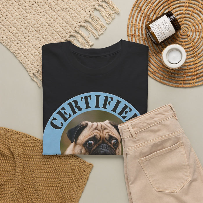 Certified Velcro Dog T‑Shirt — Pug Lover Funny Pet Tee