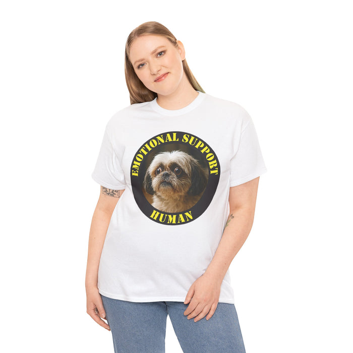 Emotional Support Human T‑Shirt — Cute Shih Tzu Pet Therapy Tee
