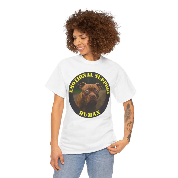 Emotional Support Human T-Shirt — Cute Dog Badge Tee