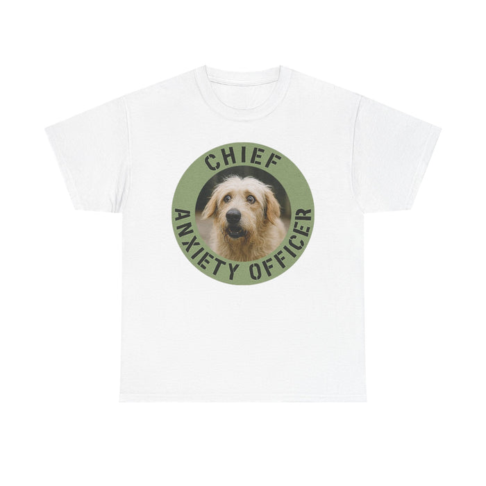 Chief Anxiety Officer T-Shirt — Cute Dog Graphic Tee for Anxious Pet Lovers
