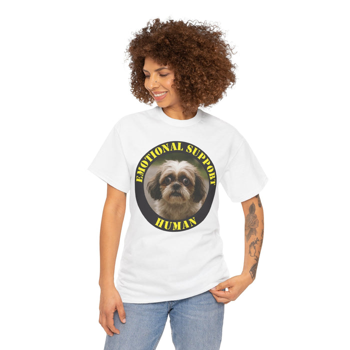 Emotional Support Human T-Shirt — Cute Shih Tzu Pet Rescue Tee