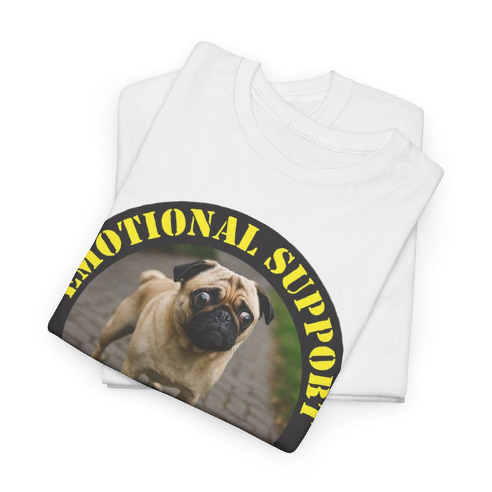 Emotional Support Human T‑Shirt — Funny Pug Pet Lover Tee