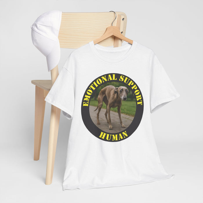 Emotional Support Human T-Shirt — Funny Dog/Whippet Rescue Tee