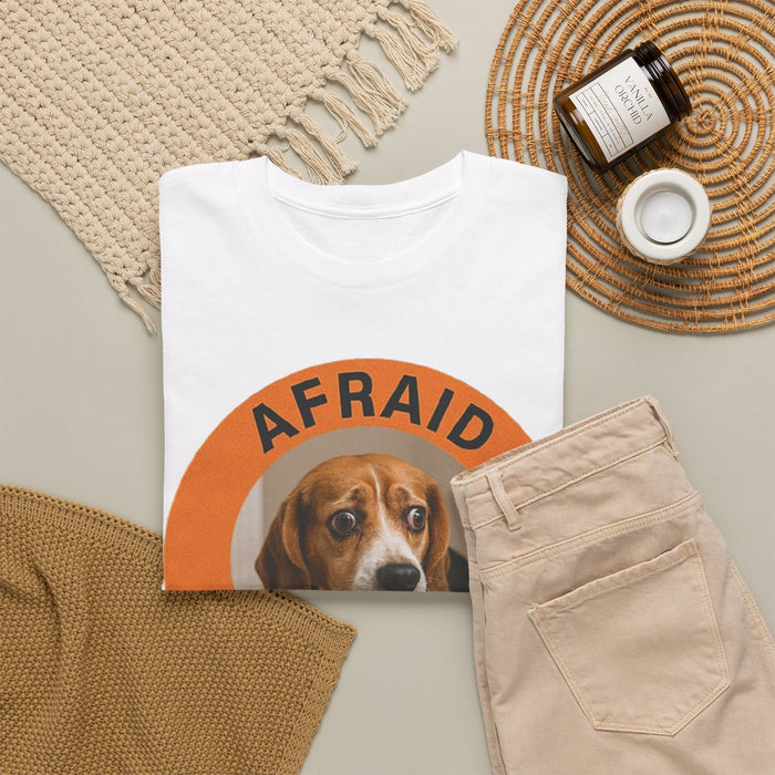 Afraid But Trying Tee — Cute Beagle Motivational Dog T-Shirt