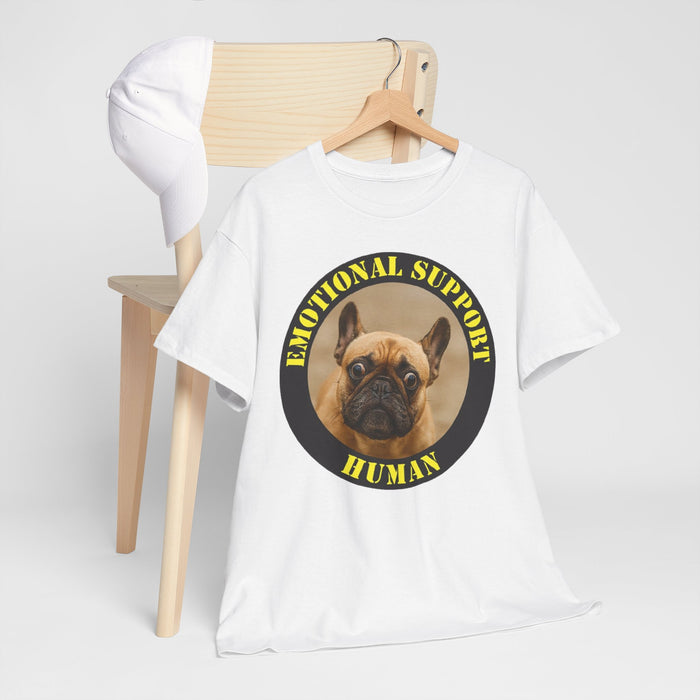 Emotional Support Human Tee — Cute French Bulldog Circle Graphic