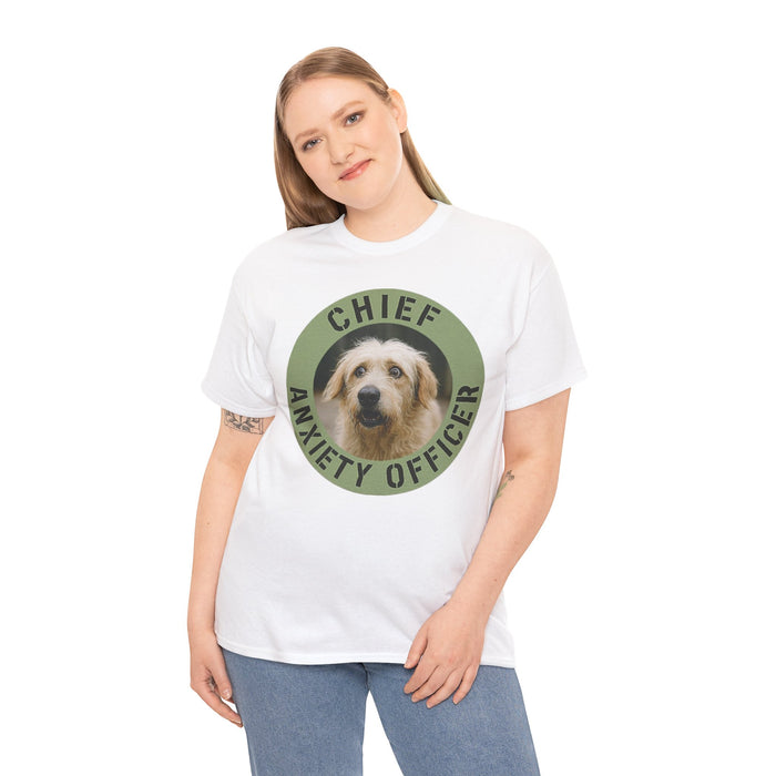 Chief Anxiety Officer T-Shirt — Cute Dog Graphic Tee for Anxious Pet Lovers