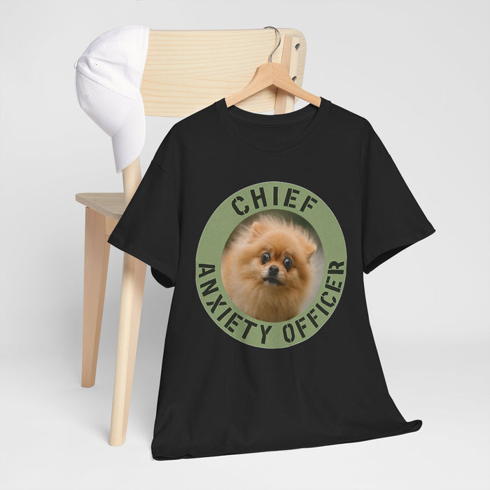 Chief Anxiety Officer Dog T-Shirt — Funny Pomeranian Pet Tee