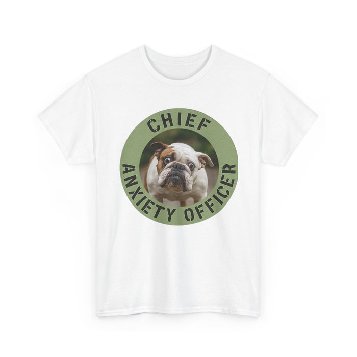 Chief Anxiety Officer Bulldog T-Shirt – Funny Pet Lover Tee