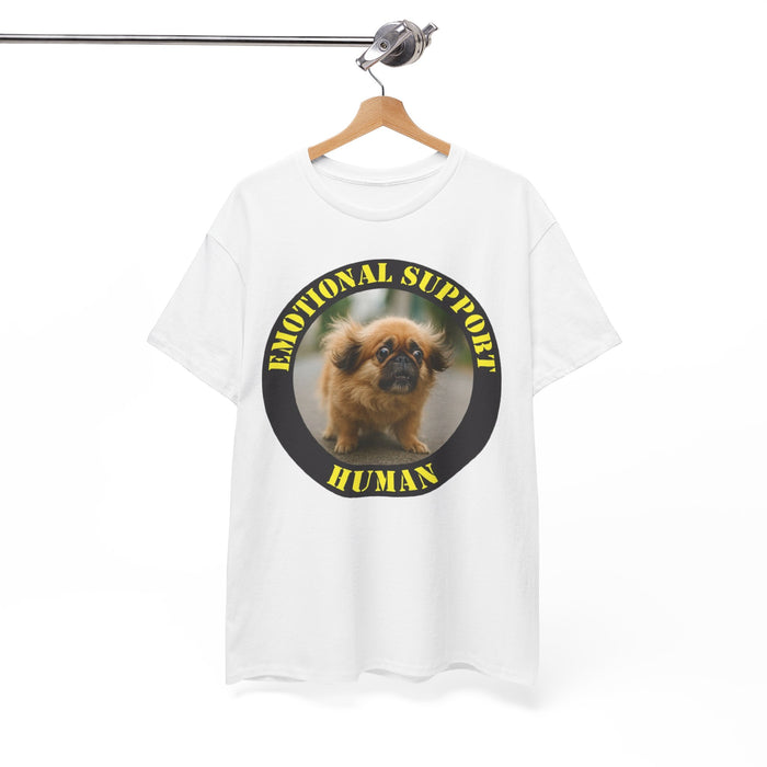 Emotional Support Human T‑Shirt — Cute Pekingese Dog Graphic Tee
