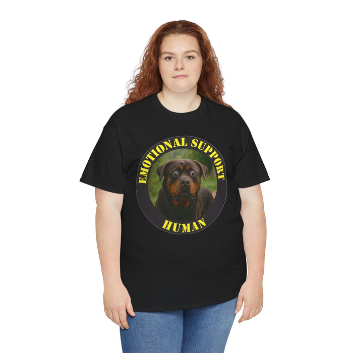Emotional Support Human T-Shirt – Rottweiler Rescue Pet Lover Tee
