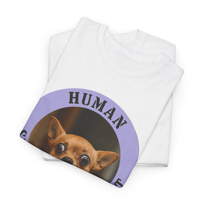 Human Security Blanket Tee — Cute Chihuahua Vintage Badge T‑Shirt