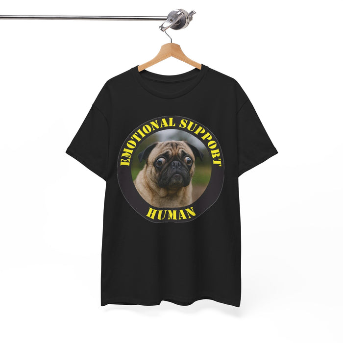 Emotional Support Human Tee — Pug Dog Graphic T-Shirt