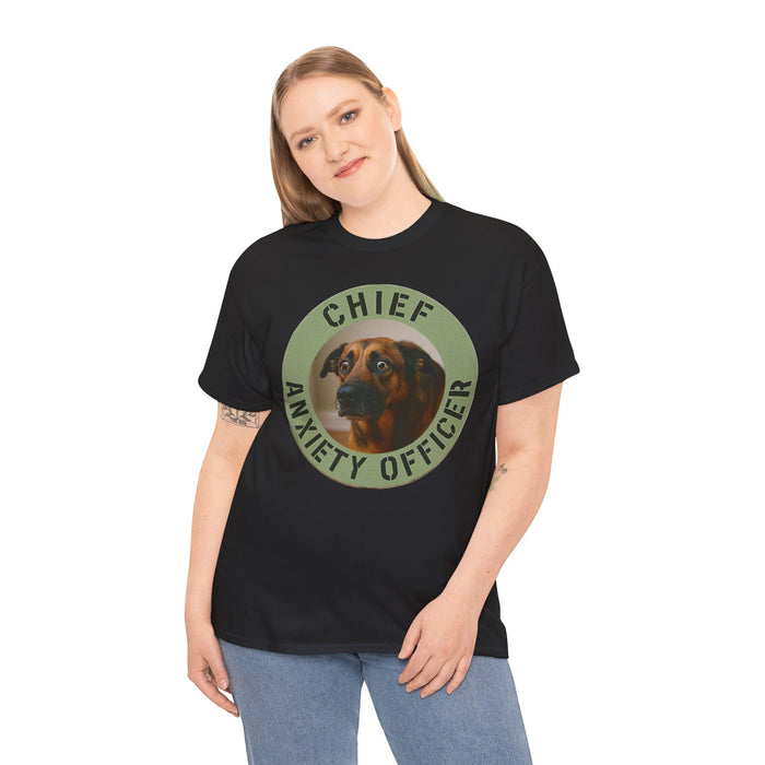Chief Anxiety Officer Tee — Funny Dog Graphic T-Shirt