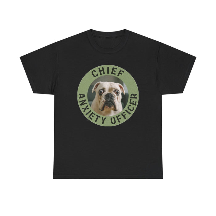 Chief Anxiety Officer T-Shirt – Funny Bulldog Pet Lover Tee