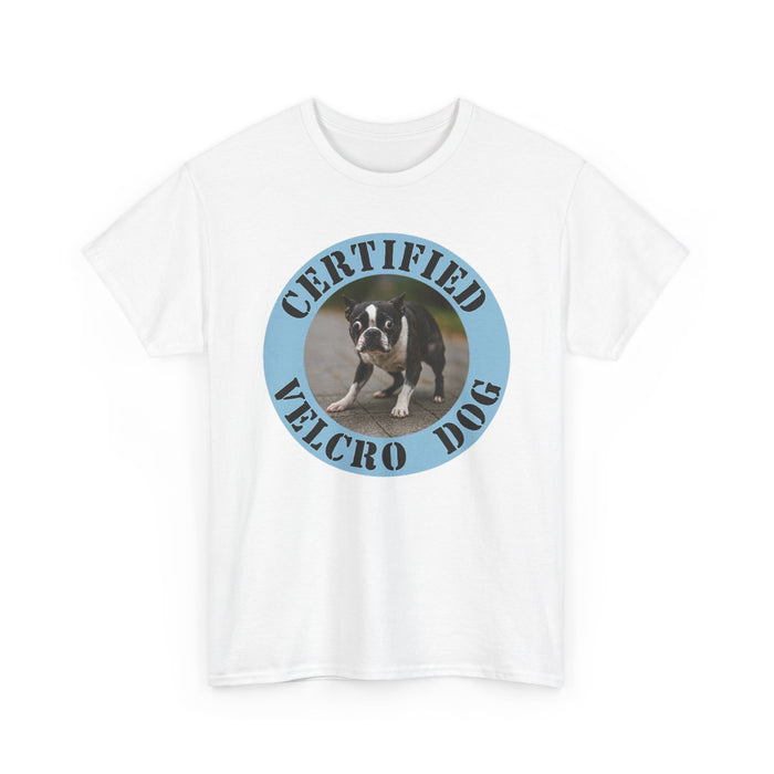 Certified Velcro Dog T‑Shirt — Funny Puppy Photo Tee for Dog Lovers