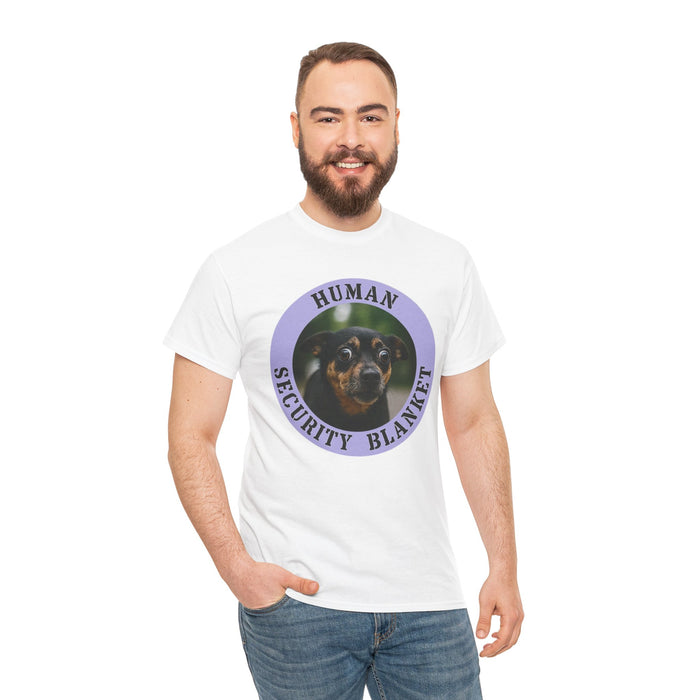 Human Security Blanket T-Shirt — Cute Dog Graphic Tee for Dog Lovers