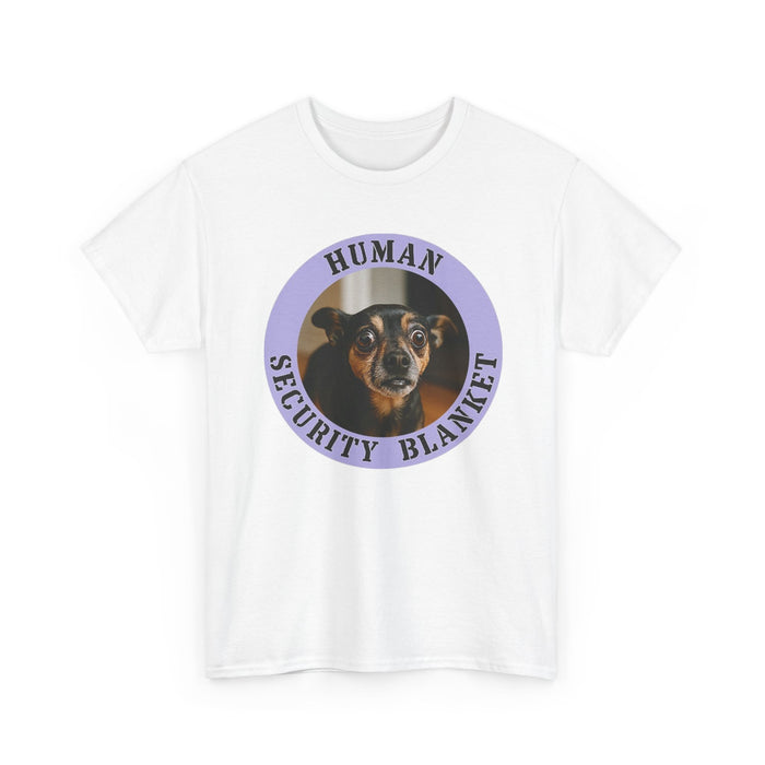 Human Security Blanket T-Shirt — Funny Dog Rescue Lover Tee
