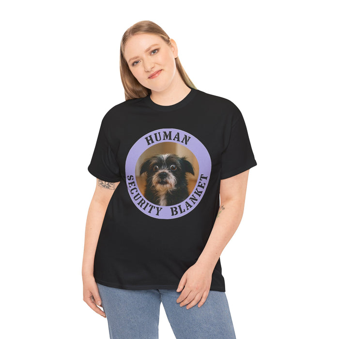 Human Security Blanket Dog Tee — Cute Rescue Pet T‑Shirt