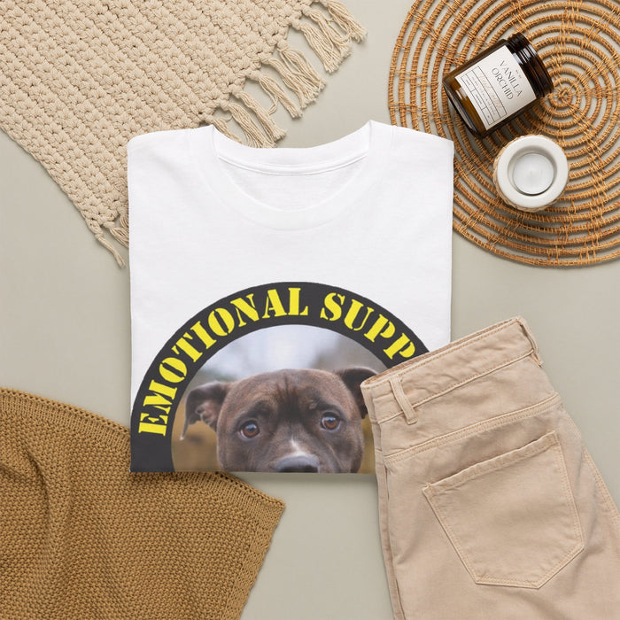 Pit bull Emotional Support Human T-Shirt – Cute Dog Photo Tee