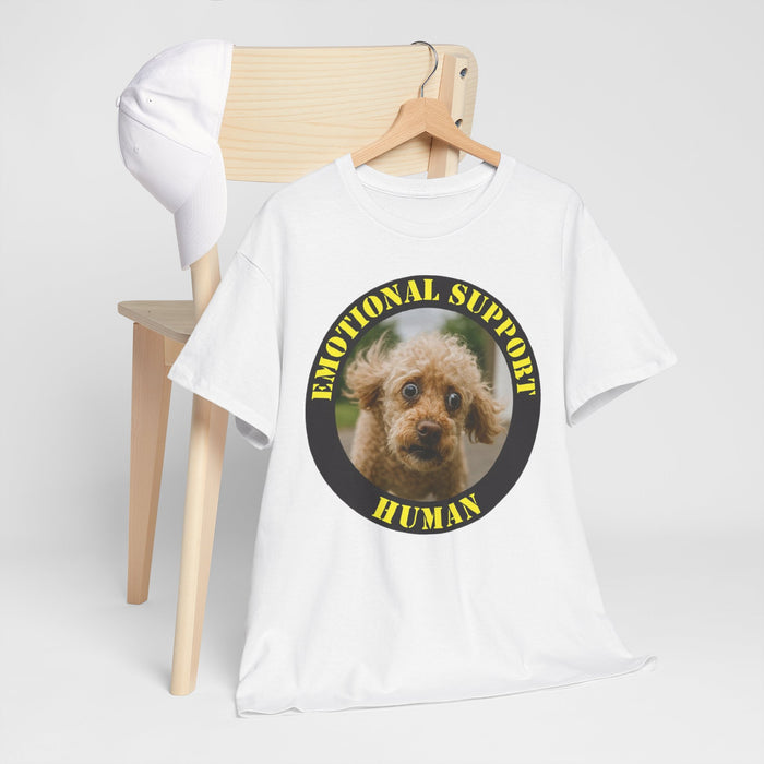 Emotional Support Human T‑Shirt — Cute Dog Photo Tee for Pet Lovers