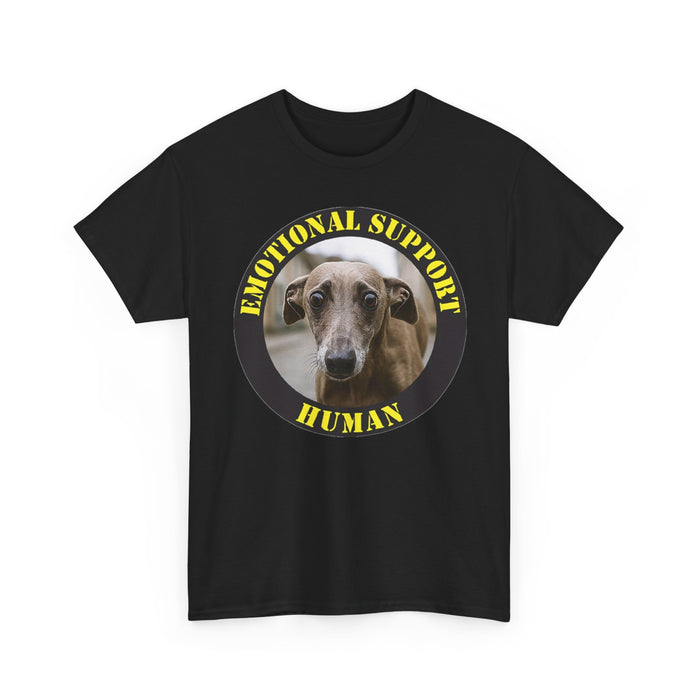 Emotional Support Human Tee — Funny Dog Portrait Shirt for Pet Lovers