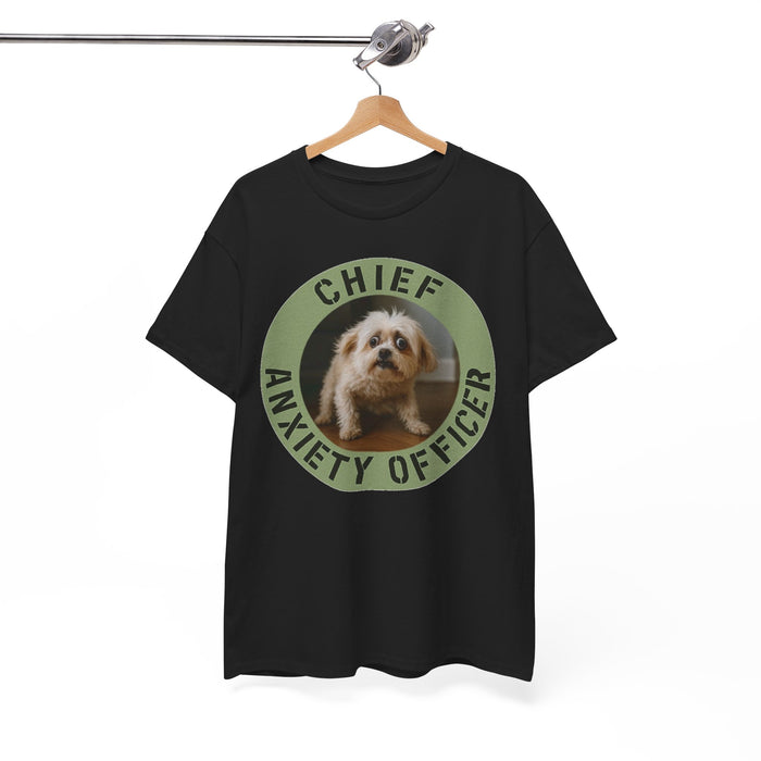 Chief Anxiety Officer Tee — Cute Dog Graphic T-Shirt for Dog Lovers & Anxious Humor