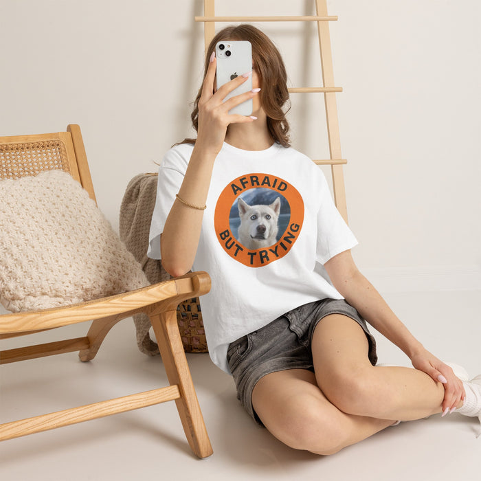 Husky Afraid But Trying Tee