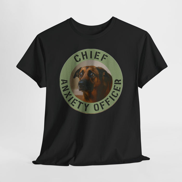 Chief Anxiety Officer Tee — Funny Dog Graphic T-Shirt