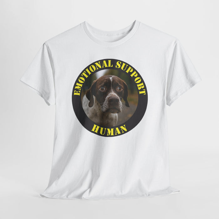 Emotional Support Human T-Shirt – Funny Dog Face Graphic Tee for Pet Lovers