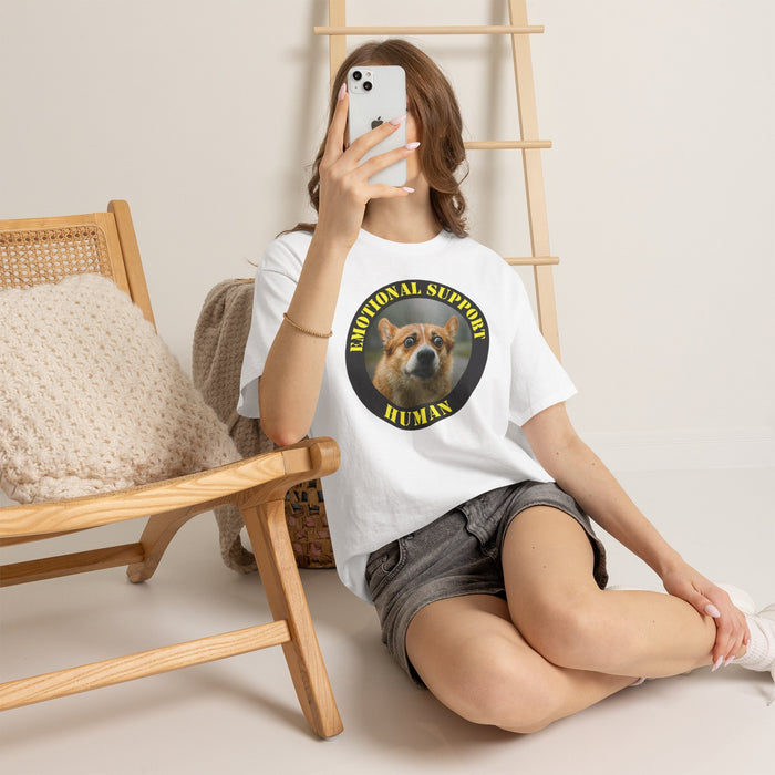 T-Shirt — "Emotional Support Human" Corgi Graphic Tee