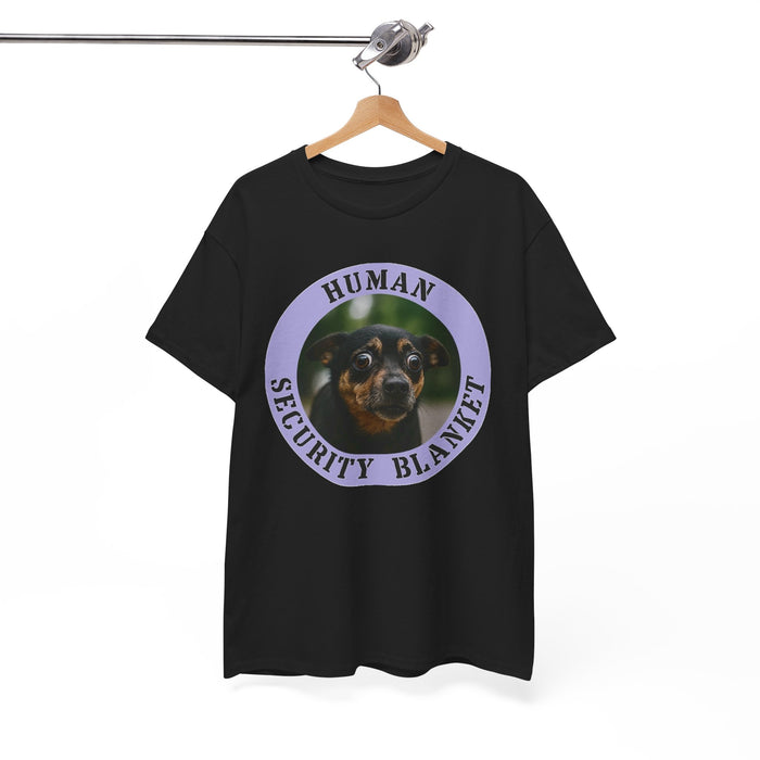Human Security Blanket T-Shirt — Cute Dog Graphic Tee for Dog Lovers