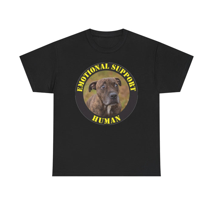 Pit Bull Emotional Support Human T-Shirt – Funny Dog Circle Design