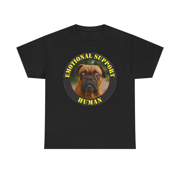 Emotional Support Human T‑Shirt — Cute Pug Pet Lover Tee