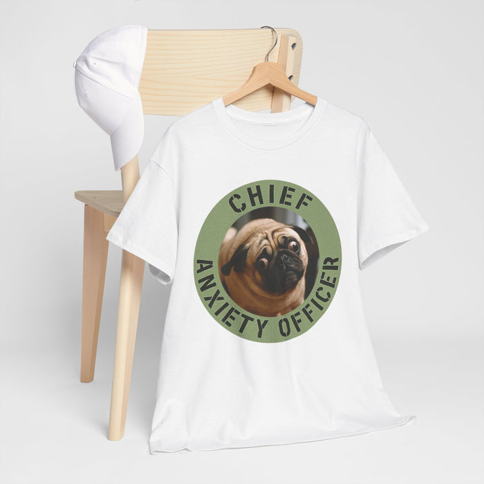 Chief Anxiety Officer T-Shirt — Funny Pug Dog Graphic Tee