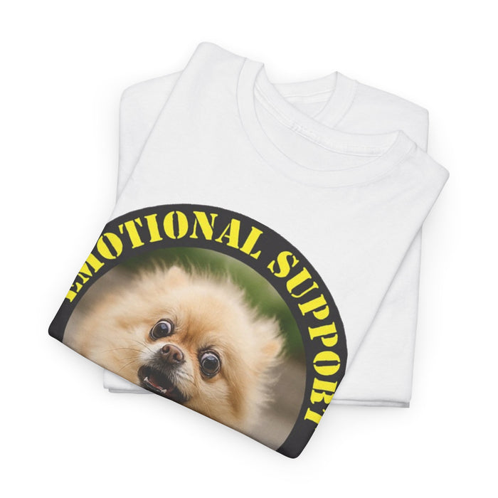 Emotional Support Human T‑Shirt — Cute Pomeranian Therapy Dog Tee