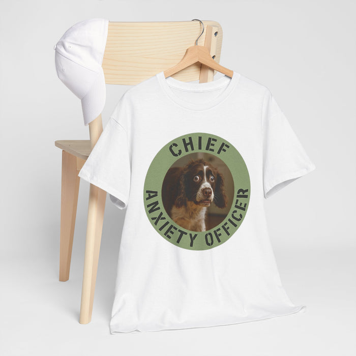 Chief Anxiety Officer Tee — Cute Dog Graphic T‑Shirt