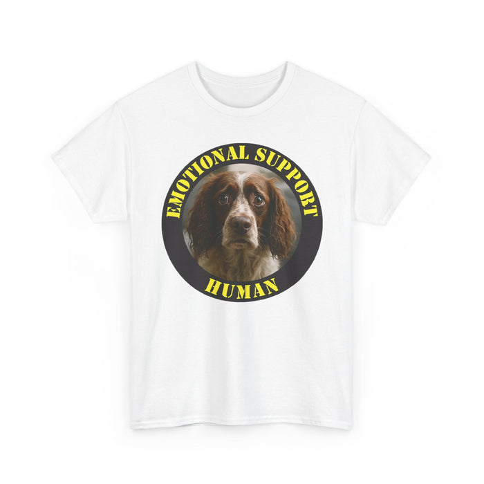 Emotional Support Human Tee — Funny Dog Face Graphic T-Shirt