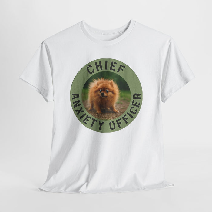 Chief Anxiety Officer T-Shirt – Funny Pomeranian Anxiety Graphic Tee