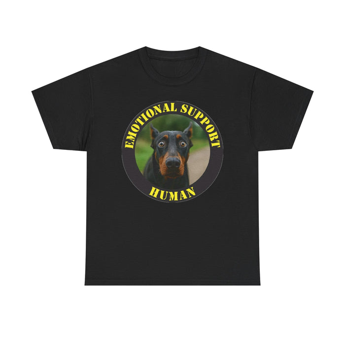 Emotional Support Human T‑Shirt — Doberman Pet Lover Tee