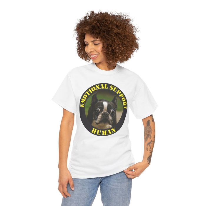Emotional Support Human Tee — Cute Boston Terrier Pet Lover Shirt