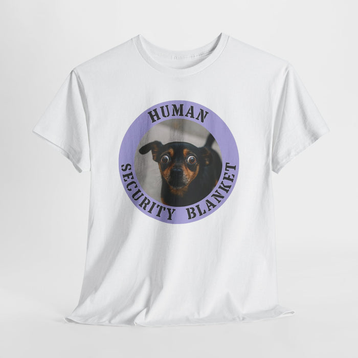 T-Shirt — "Human Security Blanket" Dog Face Graphic Tee