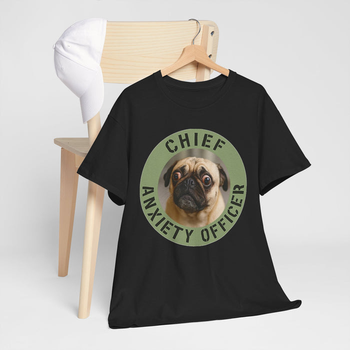 T-Shirt - "Chief Anxiety Officer" Pug Graphic Tee