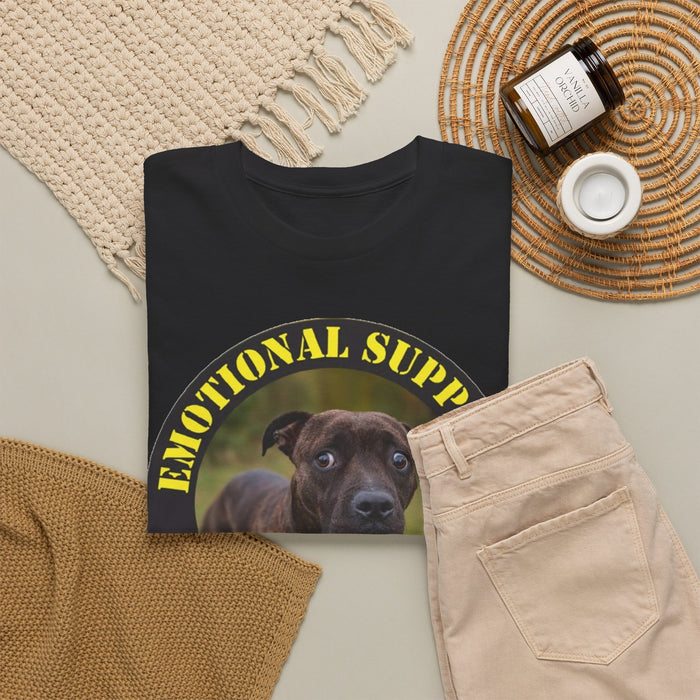 Pit Bull Emotional Support Human T-Shirt — Dog Photo Funny Support Animal Tee