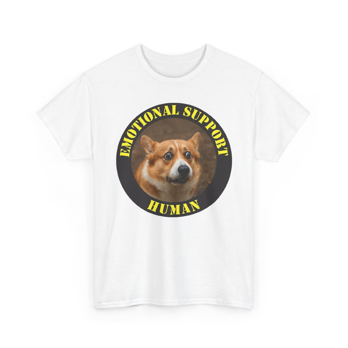 Emotional Support Human Tee — Cute Corgi Graphic T‑Shirt