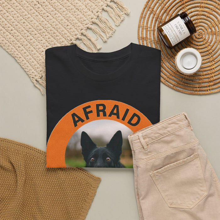 German Shepherd Afraid But Trying T‑Shirt — Encouraging Dog Graphic Tee
